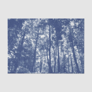 Papier Mousseline Canopée des bois - Effet Cyanotype