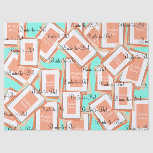 Papier Mousseline Cantaloupe Bleu de Mariage (Recto)