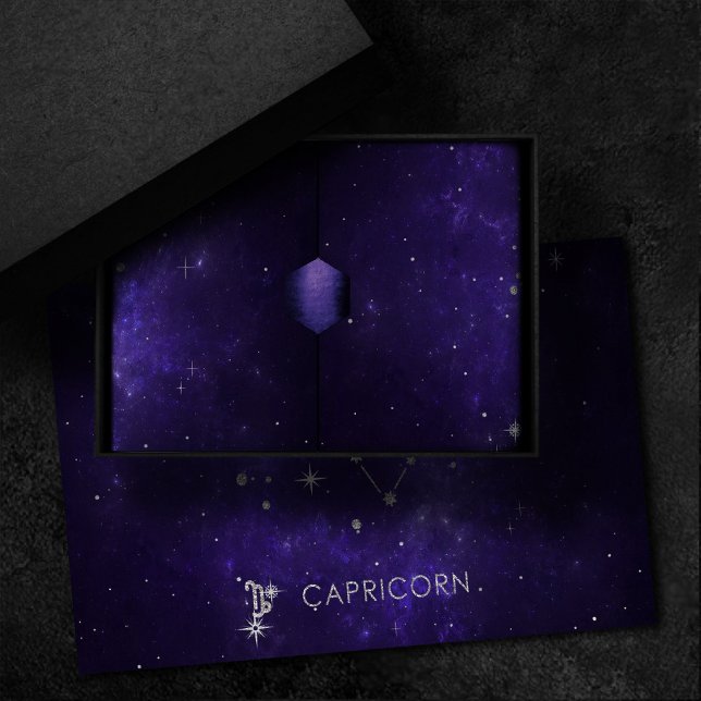 Papier Mousseline Capricorne de violet zodiaque | Horoscope astrolog (Créateur téléchargé)