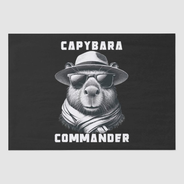 Papier Mousseline Capybara avec lunettes de soleil Capy Commandant (Recto)