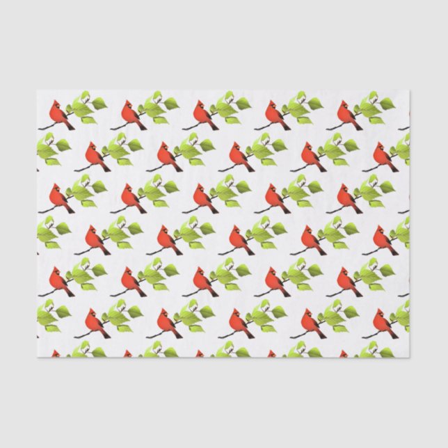 Papier Mousseline Cardinal Bird Red (Recto)