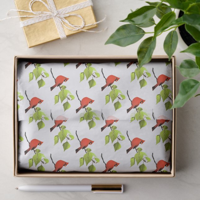 Papier Mousseline Cardinal Bird Red (Cadeau)