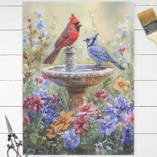 Papier Mousseline Cardinal d'aquarelle et Découpage de Jay bleu