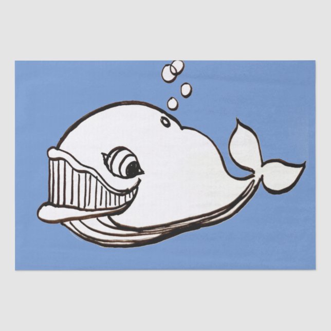 Papier Mousseline Caricature baleine (Recto)