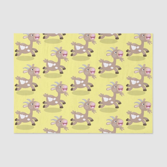 Papier Mousseline Caricature de chèvre billy joyeux (Recto)