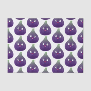 Papier Mousseline Caricature de fruits mauve joyeux aux figues