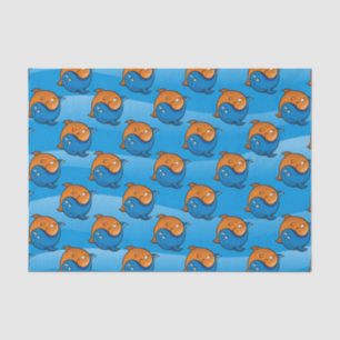 Papier Mousseline Caricature de poisson Yin Yang