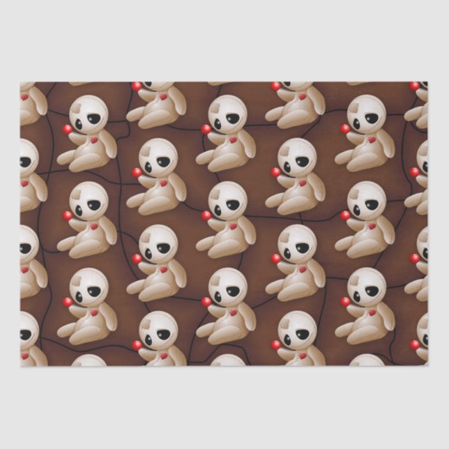 Papier Mousseline Caricature de poupée vaudou en amour (Recto)