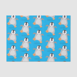 Papier Mousseline Caricature de poussin de pingouin mignon et joyeus