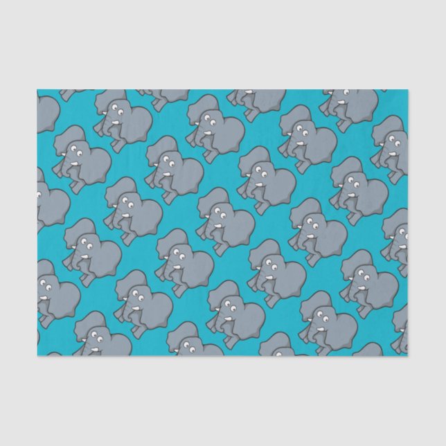 Papier Mousseline Caricature d'éléphant gris (Recto)