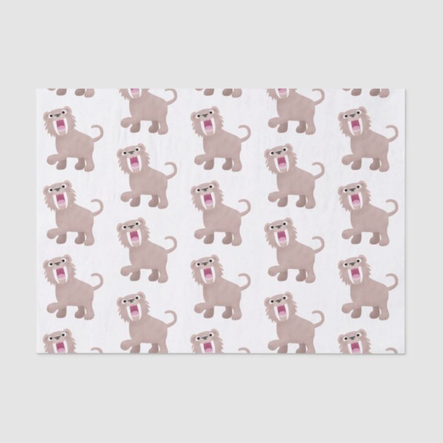 Papier Mousseline Caricature du tigre mignon Saber Toothed Smilodon (Recto)