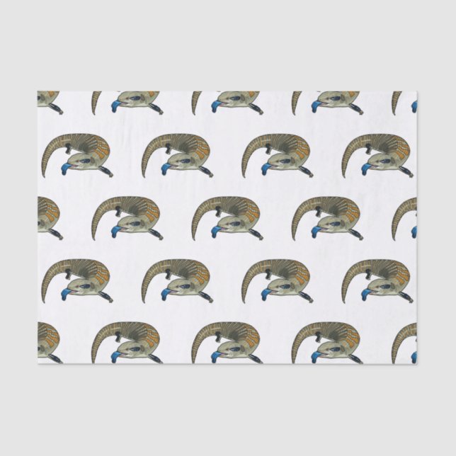 Papier Mousseline Caricature en bleu (Recto)