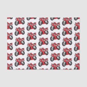 Papier Mousseline Caricature moto de sport rouge mou