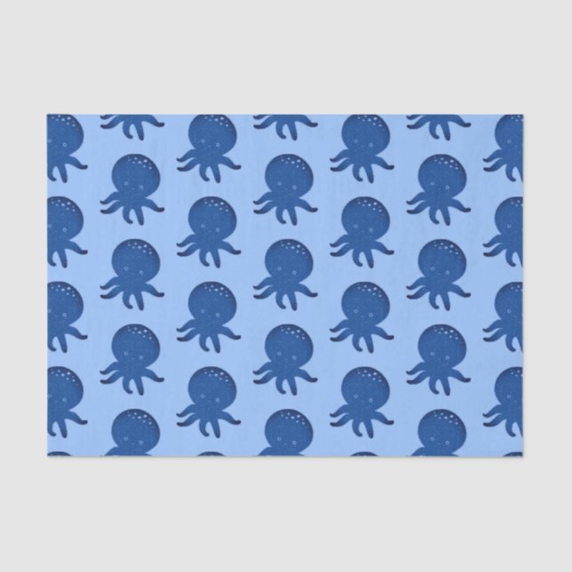 Papier Mousseline Caricature octopus mignonne vieux papier (Recto)