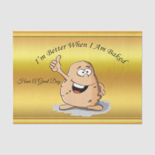 Papier Mousseline caricature personnage pomme de terre aux grands ye