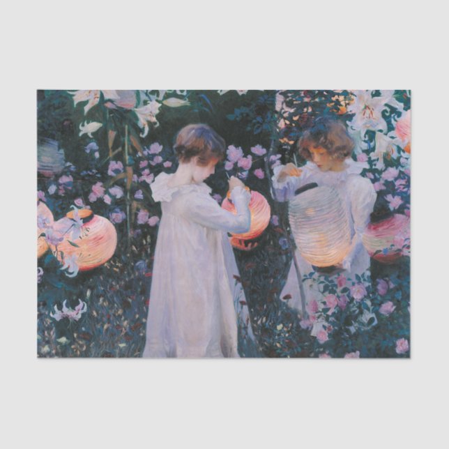 Papier Mousseline Carnation Lily Lily Rose John Singer Sargent Art (Recto)