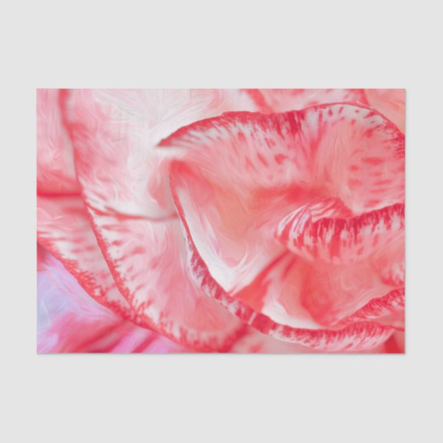 Papier Mousseline Carnation rouge - Papier Tissu personnalisé de 10  (Recto)