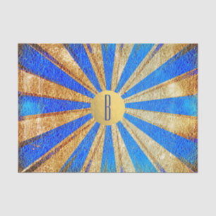 Papier Mousseline Carnaval de cirque vintage Royal Blue Gold Foil Pa