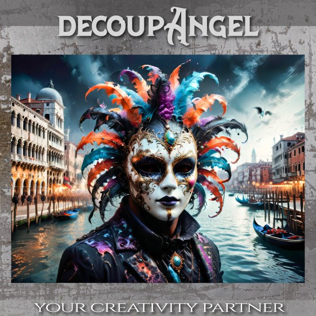 Papier Mousseline Carnaval de Venise - Découpage - (Créateur téléchargé)