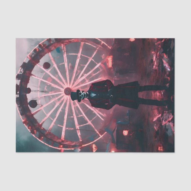 Papier Mousseline carnaval hanté découpage (Recto)