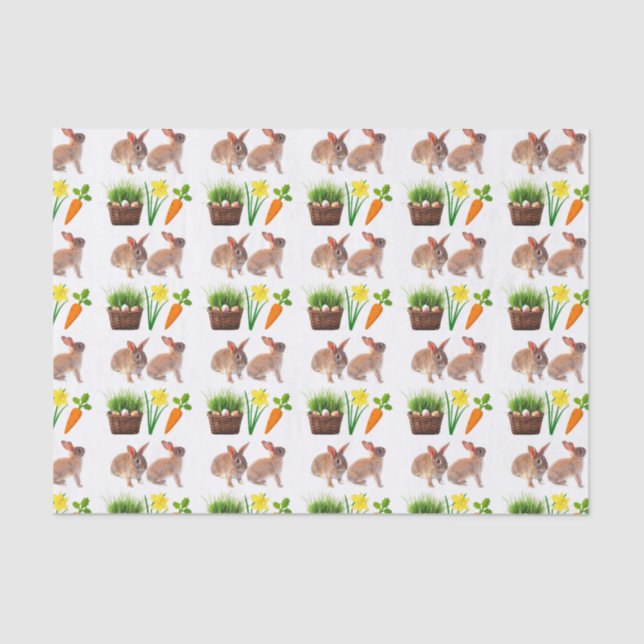 Papier Mousseline Carotte classique de Pâques de lapin Panier de vac (Recto)