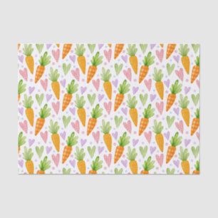 Papier Mousseline Carottes et Coeurs mignons