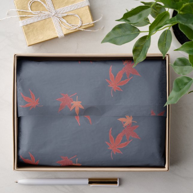 Papier Mousseline Carpe d'automne - bleu (Cadeau)