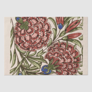 Papier Mousseline Carreau de fleur d'œillet Art antique rustique De 