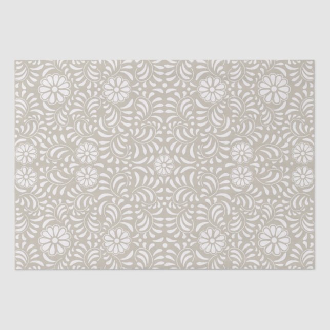 Papier Mousseline Carreau de Talavera beige de style espagnol Fiesta (Recto)