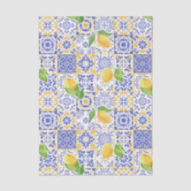Carreau d'eau méditerranéen à motif de citron