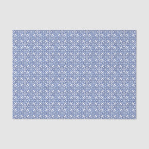 Papier Mousseline Carreaux bleus blancs vintage méditerranéen de Pos