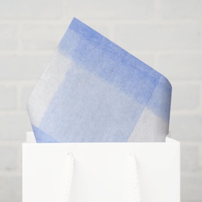 Papier Mousseline Carreaux Gingham Bleu Blanc (Sac cadeau)