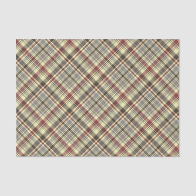 Papier Mousseline Carreaux Marron  (Recto)