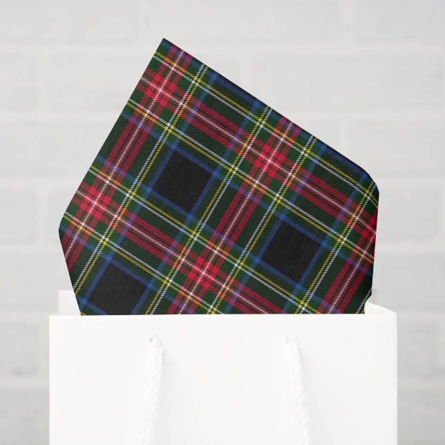 Papier Mousseline Carreaux Rouges & Bleus (Sac cadeau)