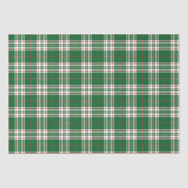Papier Mousseline Carreaux Rouges Et Verts  (Recto)