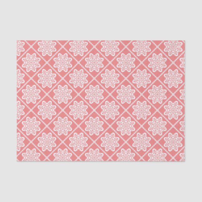 Papier Mousseline Carreaux rouges Motif Abstrait Papier de tissus (Recto)