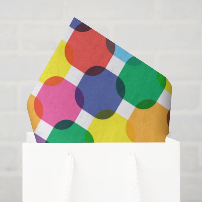 Papier Mousseline Carrés Colorés  (Sac cadeau)