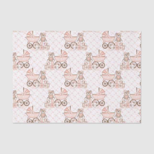 Papier Mousseline Carrosses pour bébé fille (Recto)