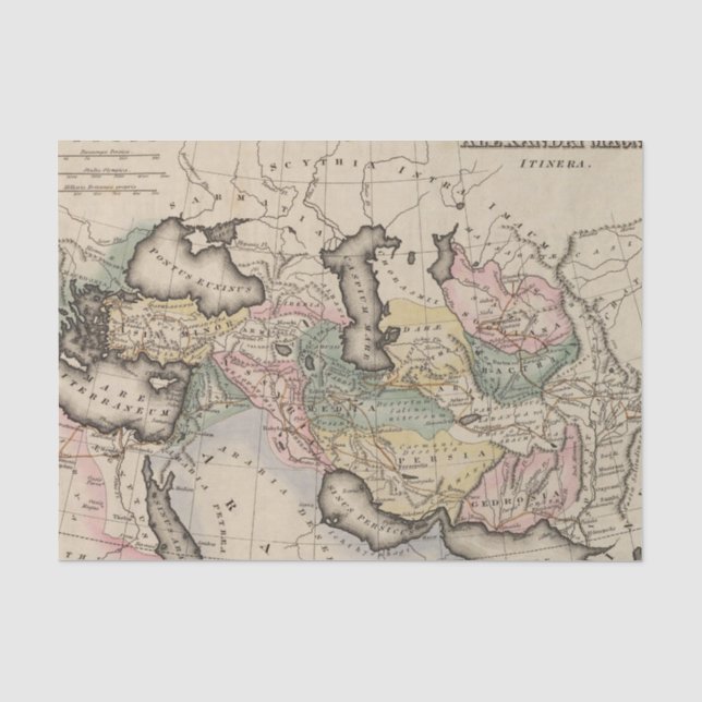 Papier Mousseline Carte d'atlas de l'Asie (Recto)