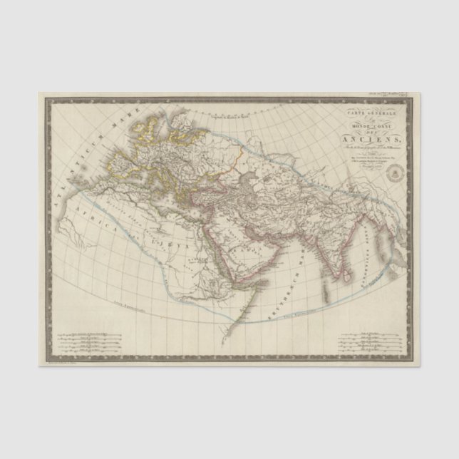Papier Mousseline Carte d'atlas de Paris (Recto)