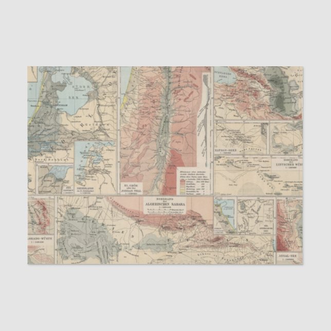 Papier Mousseline Carte d'atlas de Tieflander (Recto)