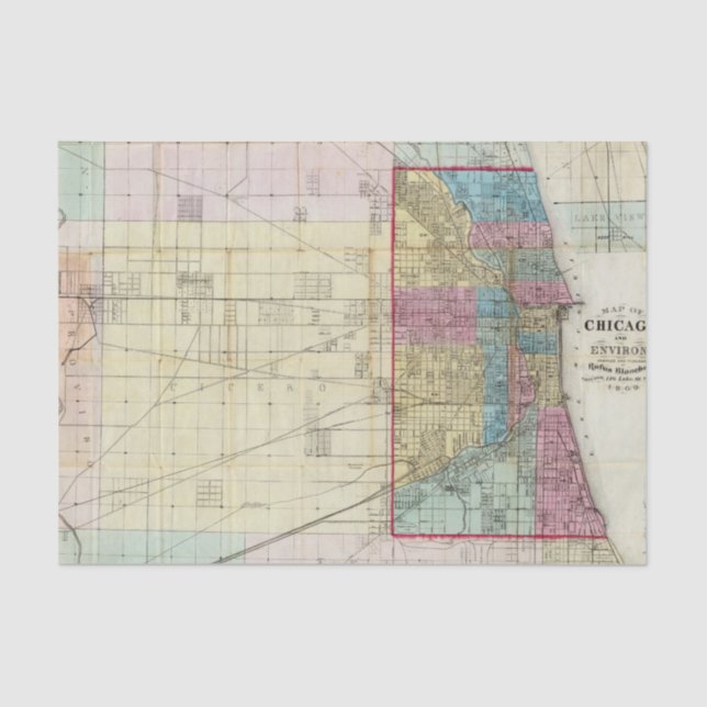 Papier Mousseline Carte de Chicago (Recto)