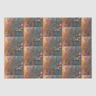 Papier Mousseline Carte de circuit Steampunk avec feuille et fleur