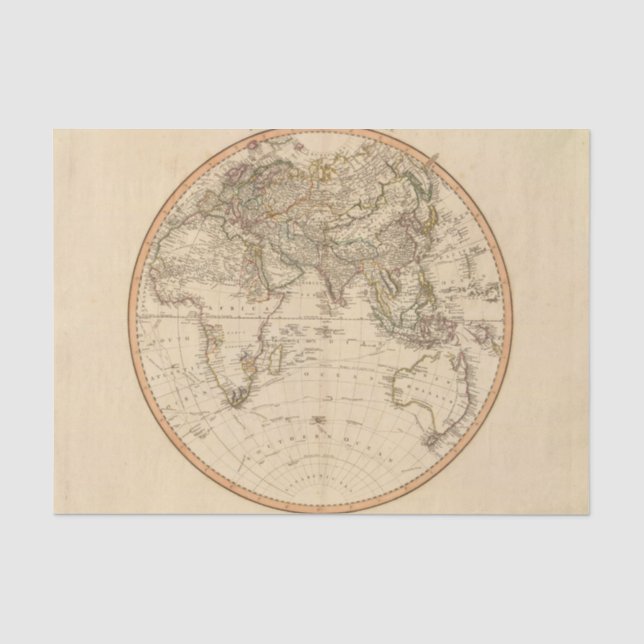 Papier Mousseline Carte de circulaire d'hémisphère oriental (Recto)
