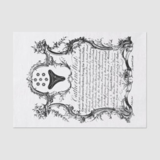 Papier Mousseline Carte de commerce du 18e siècle