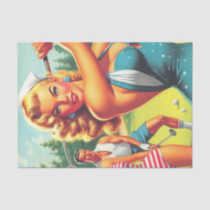 Papier Mousseline Carte de golf vintage