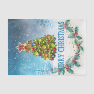 Papier Mousseline Carte de Joyeux Noël