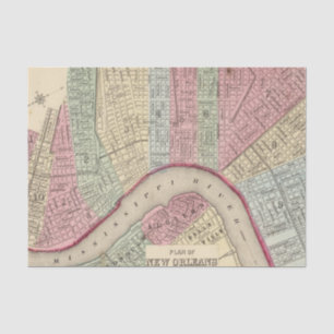Papier Mousseline Carte de la Nouvelle-Orléans par Mitchell