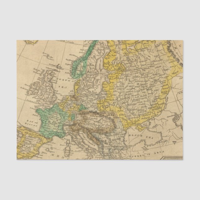 Papier Mousseline Carte de l'Europe par Worcester (Recto)