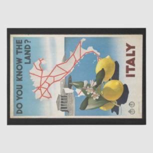 Papier Mousseline Carte de l'Italie Vintage voyage avec citrons